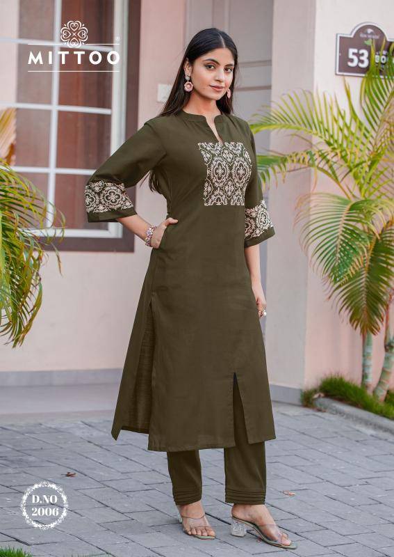 Mittoo samyaa coord set Kurti manufacturers in kolkata