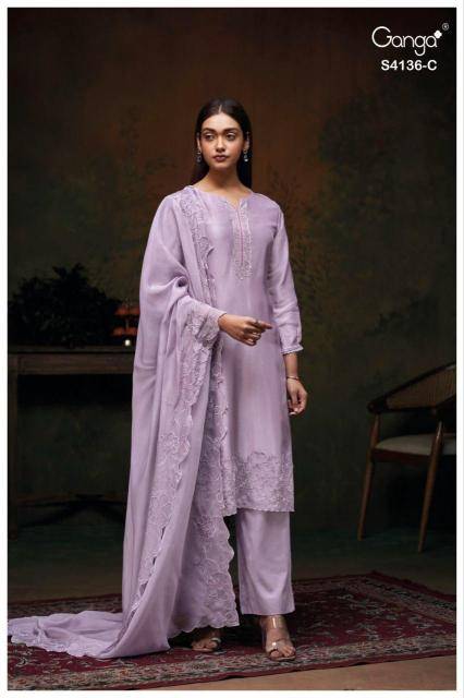 Ganga iniya 4136 Dress material suppliers in Pune