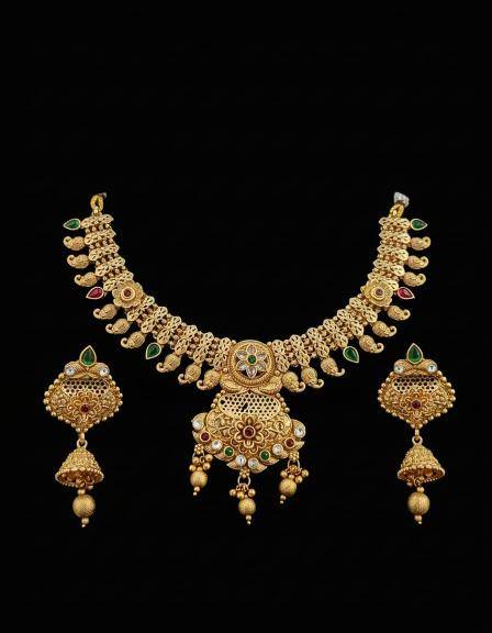 Copper brass jewellery gold Set 30  Wholesale artificial necklace market in Delhi