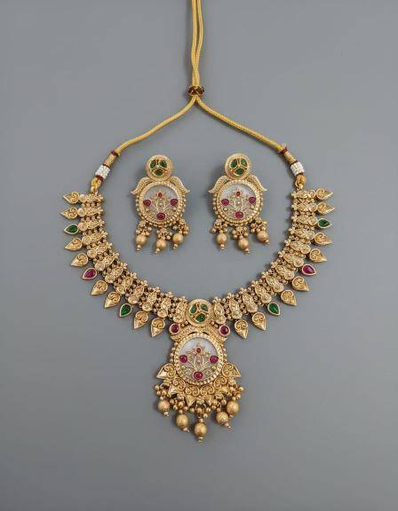 Copper brass jewellery gold Set 16 Delhi wholesale costume jewelry