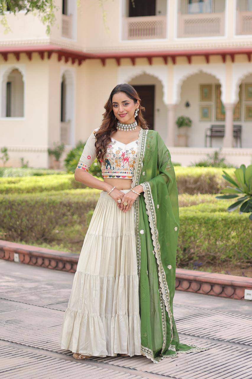 KA-5061 silk Green Bridal Lehenga choli in Bangalore