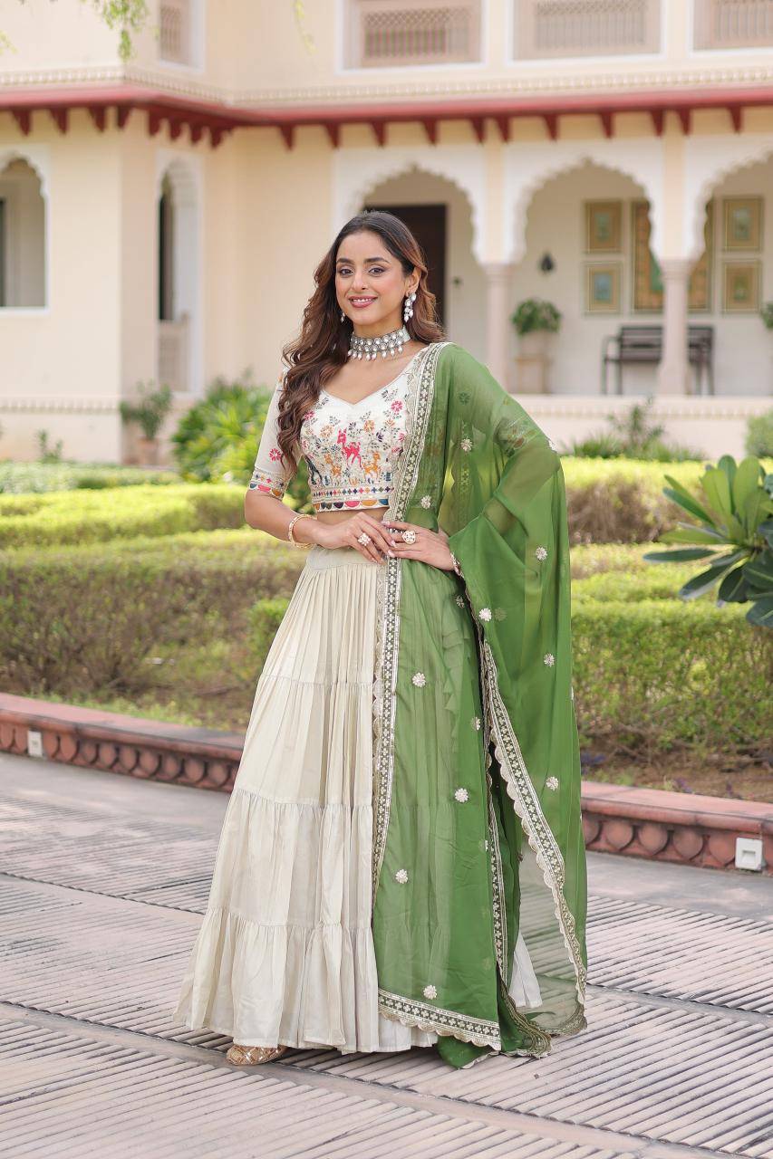 KA-5061 silk Green Bridal Lehenga choli in Bangalore