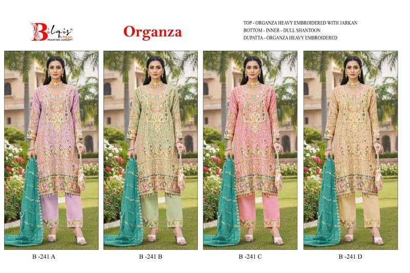 BilqisTM B-241 A TO D Designer salwar kameez wholesalers in Mumbai