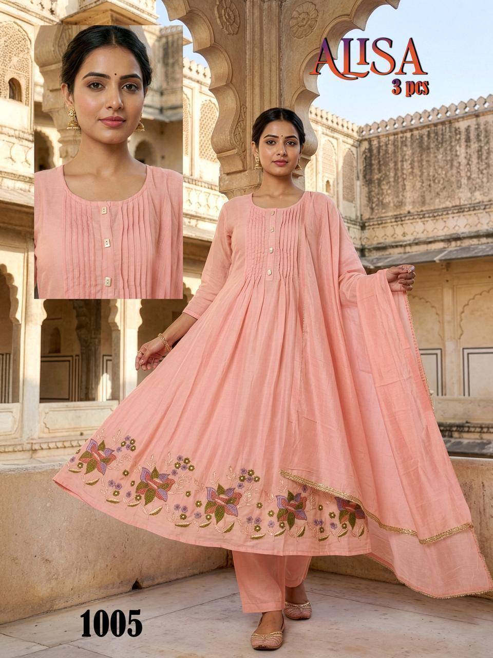 Alisa Mal Chanderi Vol 1 Wholesale Indian Kurtis