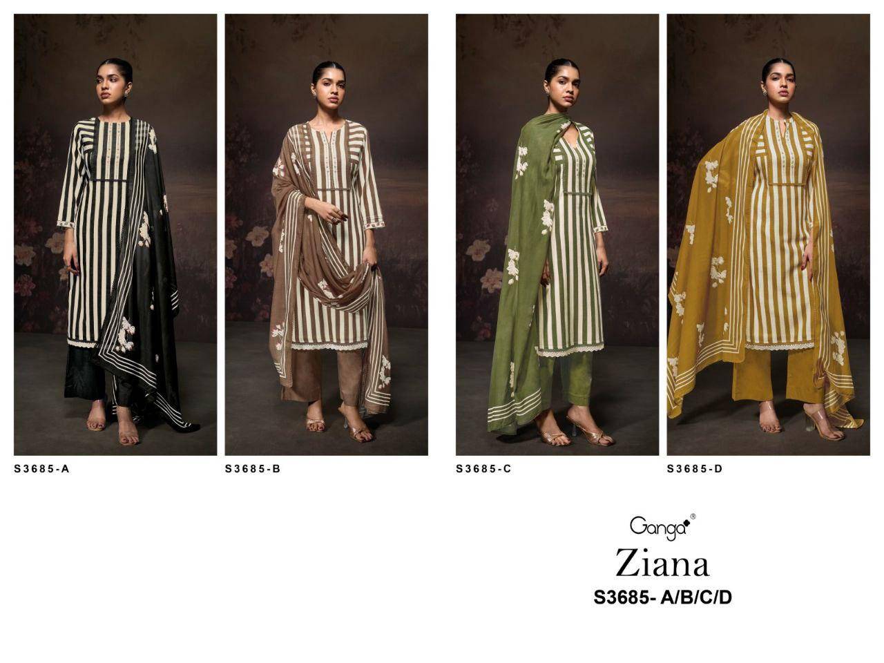 Ganga Ziana 3685  Wholesale Dress materials  market in Delhi