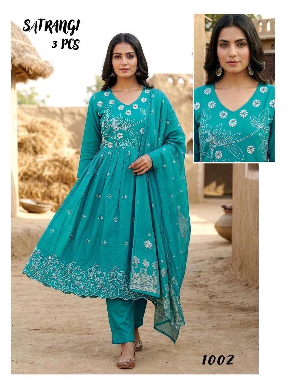 Satrangi 1 Kurti wholesale market in Surat