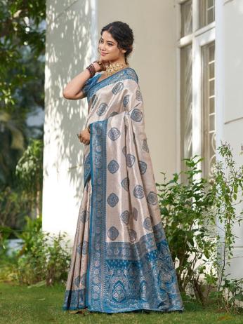KUNDAN SILK by SHREE SHYAM FASHION fancy designer Soft SILK BLEND fabric saree wholesale with Fancy latkan