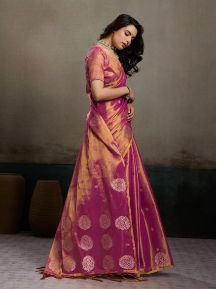 PRIYANSHI TISSUE SILK by SHREE SHYAM FASHION fancy designer Soft tissue silk fabric saree wholesale with Fancy latkan