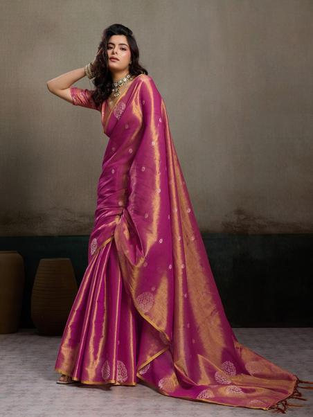 PRIYANSHI TISSUE SILK by SHREE SHYAM FASHION fancy designer Soft tissue silk fabric saree wholesale with Fancy latkan