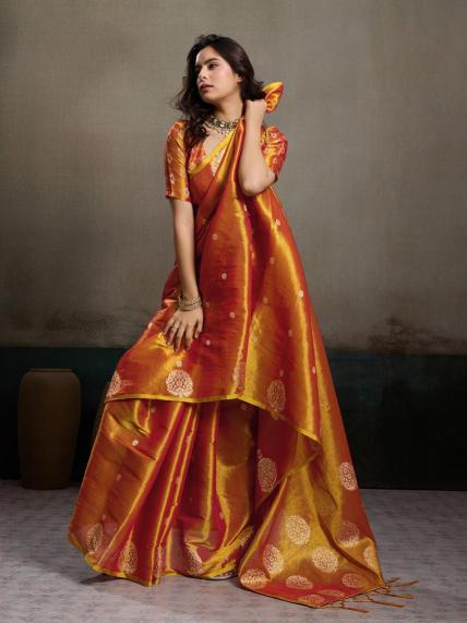PRIYANSHI TISSUE SILK by SHREE SHYAM FASHION fancy designer Soft tissue silk fabric saree wholesale with Fancy latkan