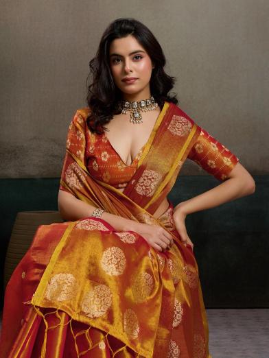 PRIYANSHI TISSUE SILK by SHREE SHYAM FASHION fancy designer Soft tissue silk fabric saree wholesale with Fancy latkan