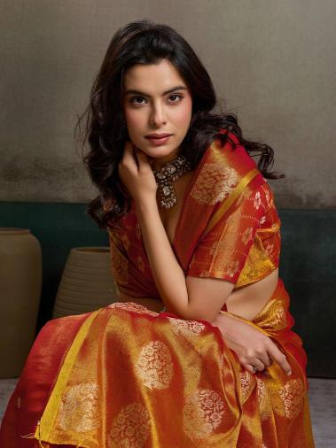 PRIYANSHI TISSUE SILK by SHREE SHYAM FASHION fancy designer Soft tissue silk fabric saree wholesale with Fancy latkan