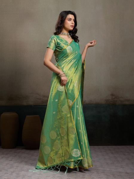 PRIYANSHI TISSUE SILK by SHREE SHYAM FASHION fancy designer Soft tissue silk fabric saree wholesale with Fancy latkan