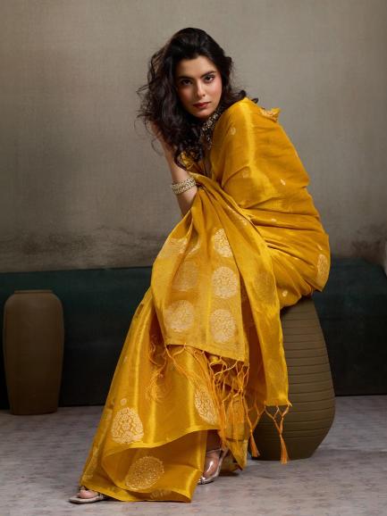 PRIYANSHI TISSUE SILK by SHREE SHYAM FASHION fancy designer Soft tissue silk fabric saree wholesale with Fancy latkan