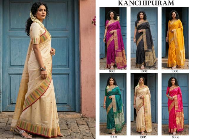 KANCHIPURAM by SHREE SHYAM FASHION fancy designer Soft Silk fabric saree wholesale with Fancy latkan