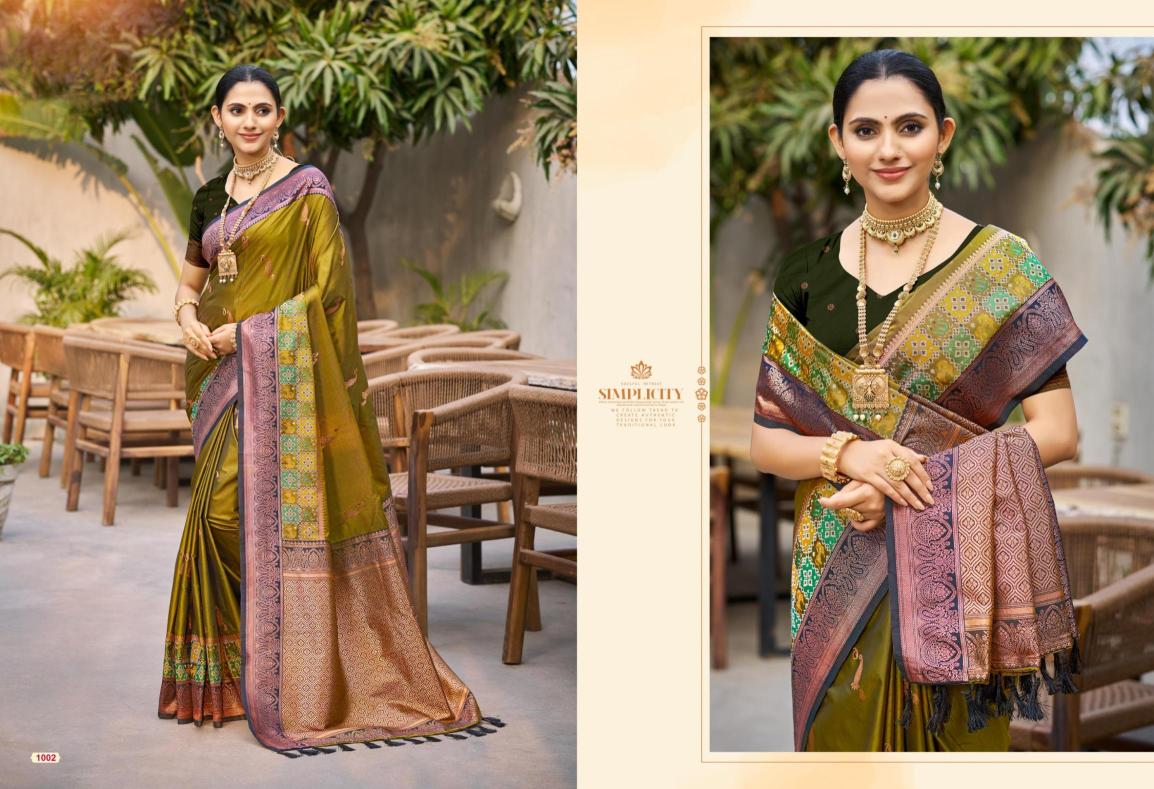 Bunawat - Vrindavan Silk Sangam Prints SOFT SILK Woven Work Traditional Saree