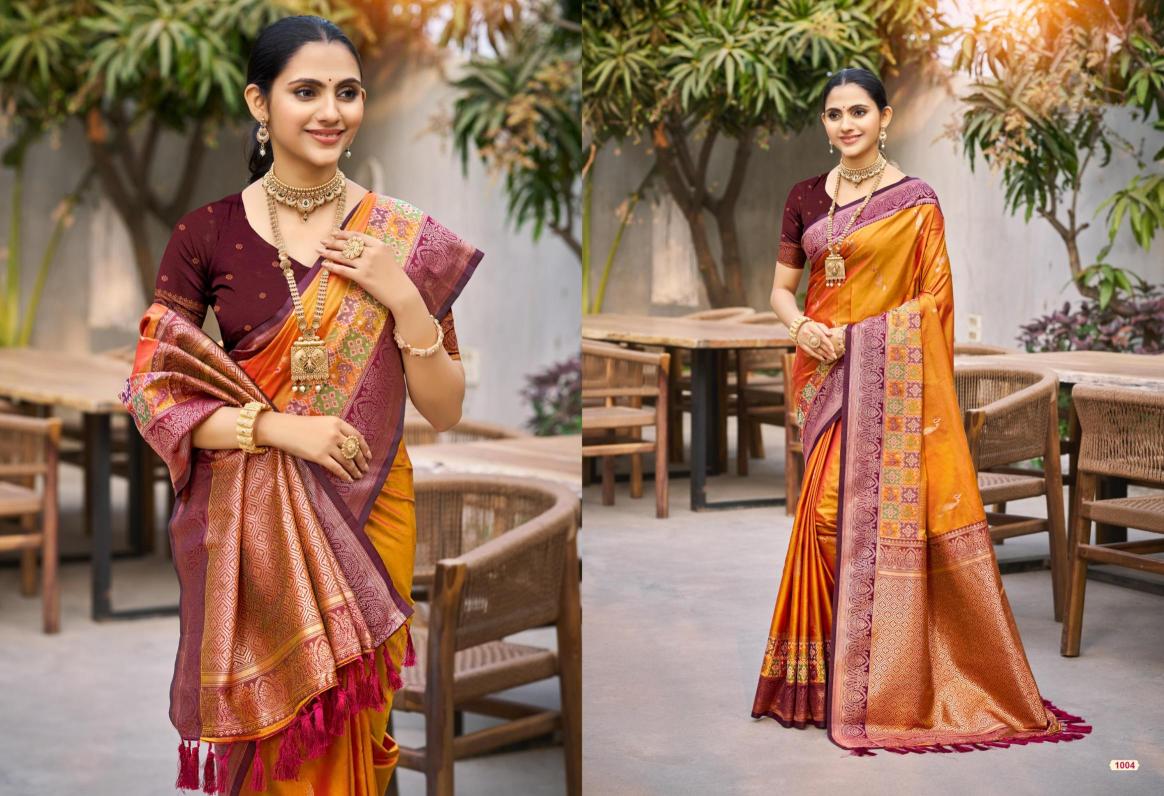 Bunawat - Vrindavan Silk Sangam Prints SOFT SILK Woven Work Traditional Saree