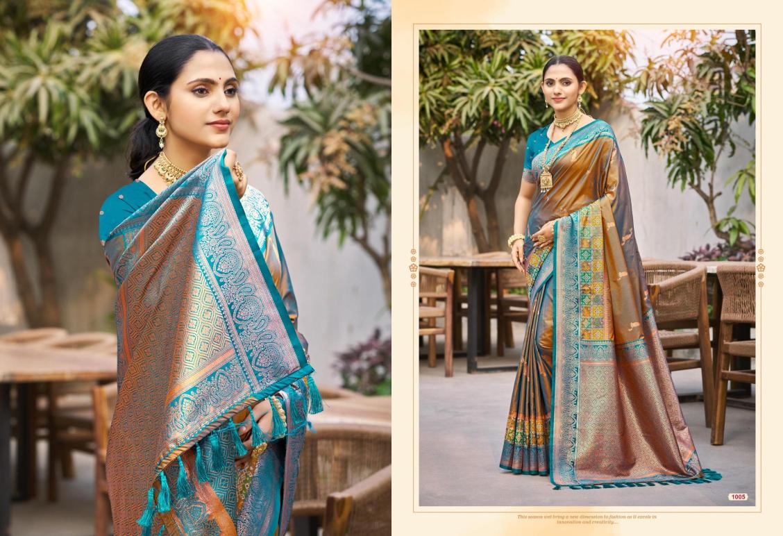 Bunawat - Vrindavan Silk Sangam Prints SOFT SILK Woven Work Traditional Saree
