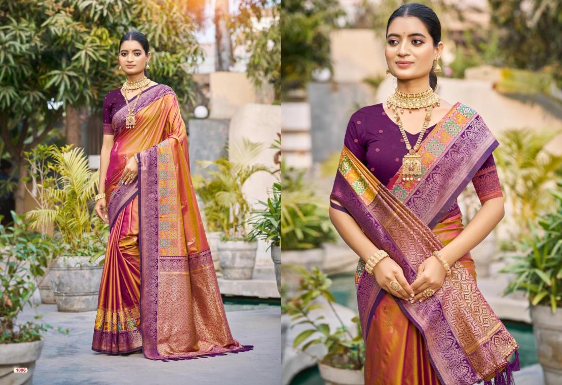 Bunawat - Vrindavan Silk Sangam Prints SOFT SILK Woven Work Traditional Saree