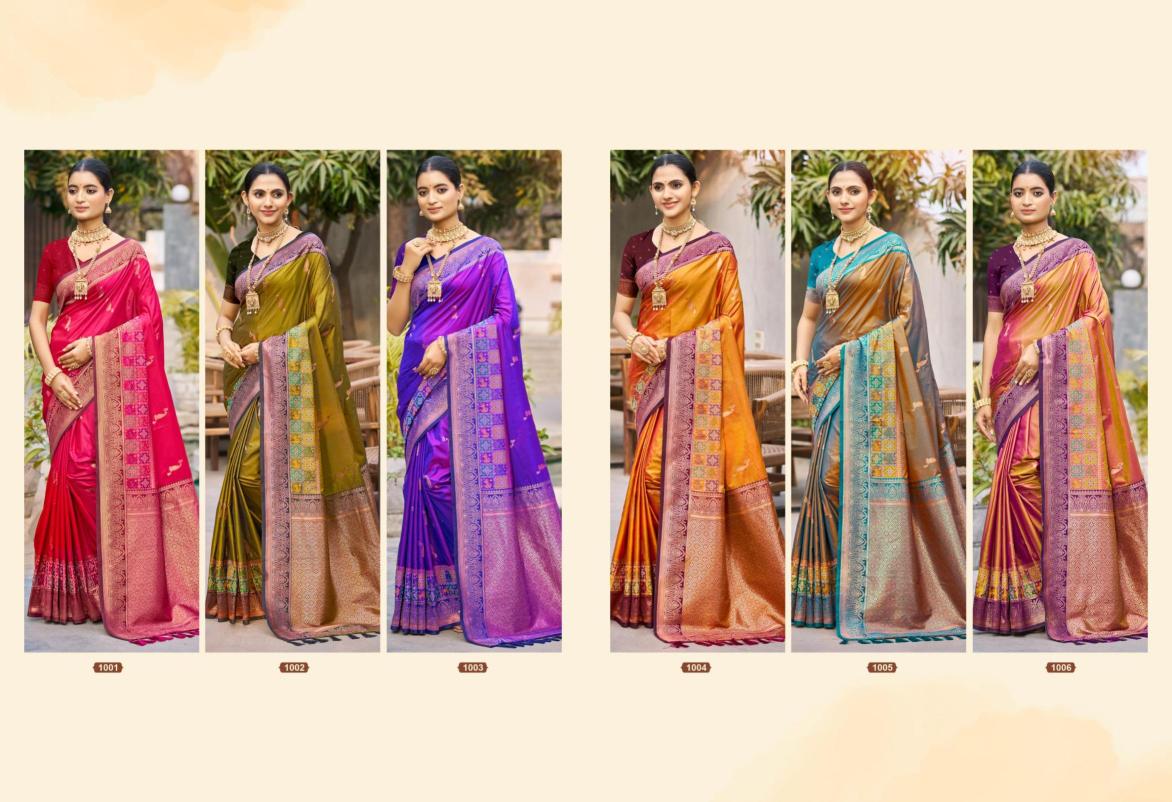 Bunawat - Vrindavan Silk Sangam Prints SOFT SILK Woven Work Traditional Saree