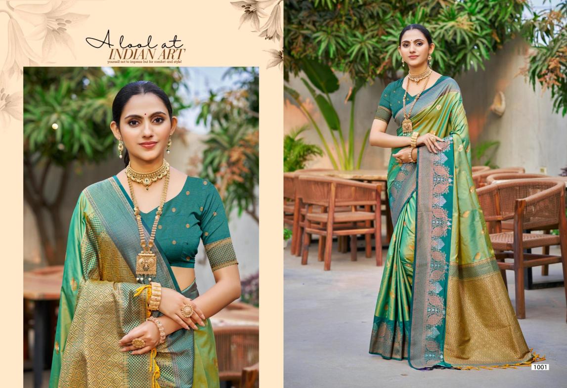 Bunawat - Omkara Sangam Prints SOFT SILK Woven Work Traditional Saree