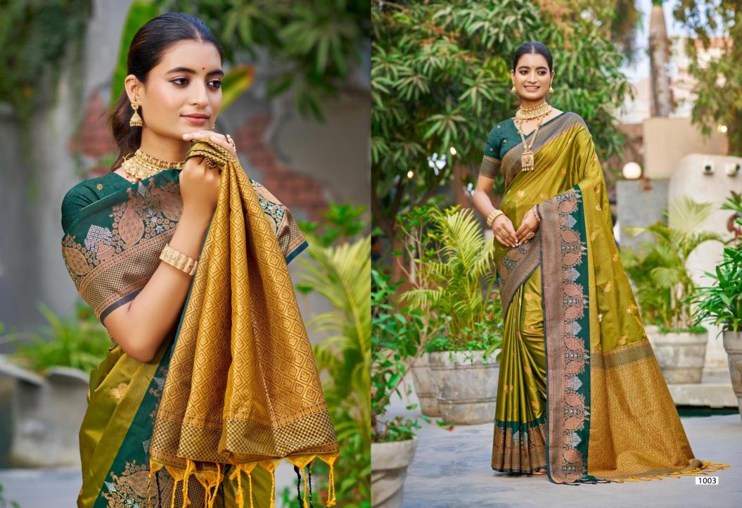 Bunawat - Omkara Sangam Prints SOFT SILK Woven Work Traditional Saree
