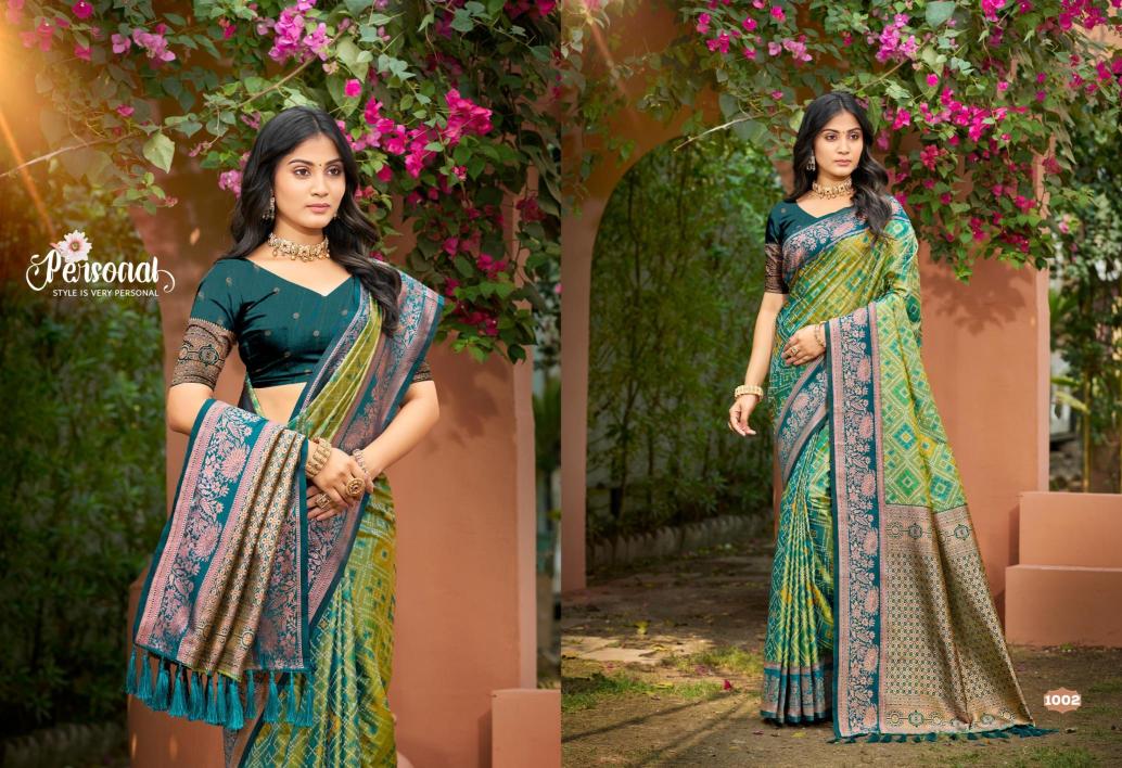 Bunawat - Anarkali Silk Sangam Prints SOFT SILK Woven Work Traditional Saree