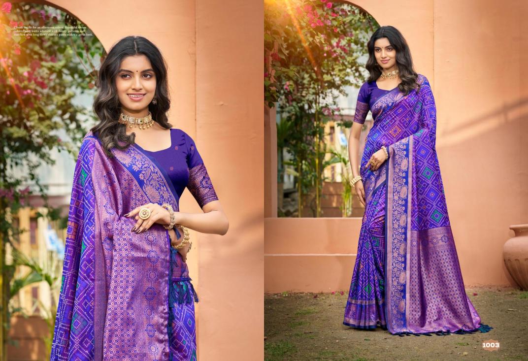 Bunawat - Anarkali Silk Sangam Prints SOFT SILK Woven Work Traditional Saree
