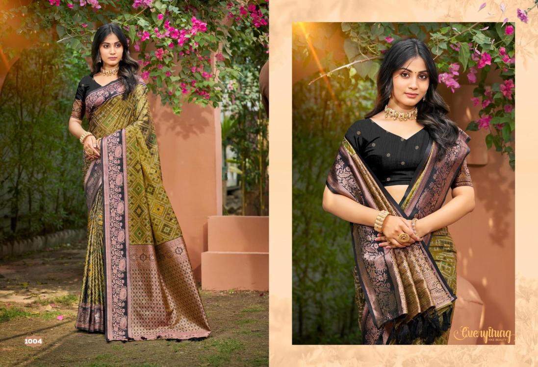 Bunawat - Anarkali Silk Sangam Prints SOFT SILK Woven Work Traditional Saree