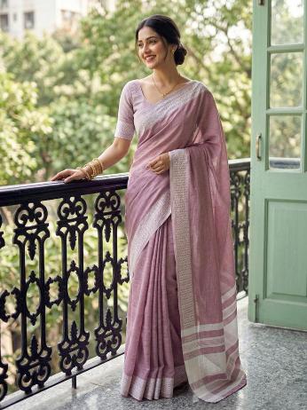 LINEN LOOMS VOL 2 by SHREE SHYAM FASHION fancy designer Soft LINEN COTTON fabric saree WITH LAKHNAVI BORDAR wholesale with Fancy latkan