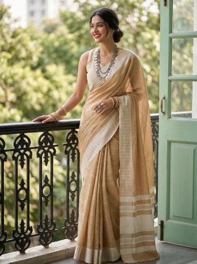 LINEN LOOMS VOL 2 by SHREE SHYAM FASHION fancy designer Soft LINEN COTTON fabric saree WITH LAKHNAVI BORDAR wholesale with Fancy latkan