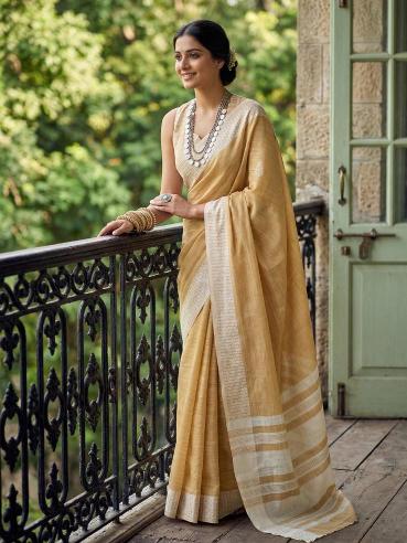 LINEN LOOMS VOL 2 by SHREE SHYAM FASHION fancy designer Soft LINEN COTTON fabric saree WITH LAKHNAVI BORDAR wholesale with Fancy latkan