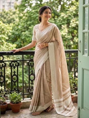 LINEN LOOMS VOL 2 by SHREE SHYAM FASHION fancy designer Soft LINEN COTTON fabric saree WITH LAKHNAVI BORDAR wholesale with Fancy latkan
