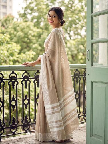LINEN LOOMS VOL 2 by SHREE SHYAM FASHION fancy designer Soft LINEN COTTON fabric saree WITH LAKHNAVI BORDAR wholesale with Fancy latkan