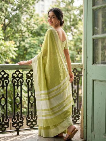 LINEN LOOMS VOL 2 by SHREE SHYAM FASHION fancy designer Soft LINEN COTTON fabric saree WITH LAKHNAVI BORDAR wholesale with Fancy latkan