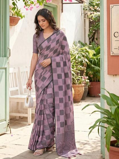 VANYA by SHREE SHYAM FASHION fancy designer Soft LINEN COTTON SOFT fabric saree wholesale with Fancy latkan