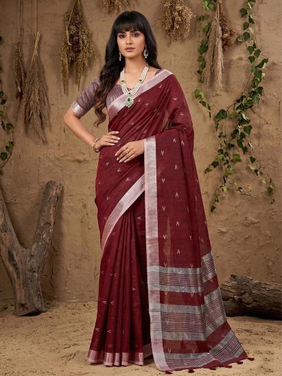RITIKA by SHREE SHYAM FASHION fancy designer Soft LINEN COTTON SOFT fabric saree wholesale with Fancy latkan