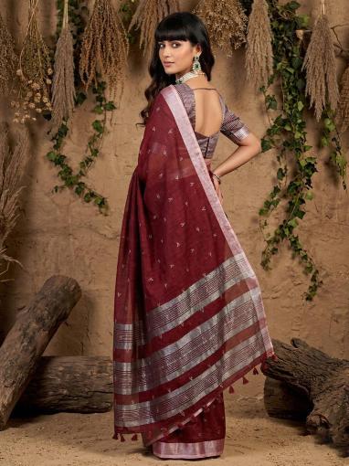 RITIKA by SHREE SHYAM FASHION fancy designer Soft LINEN COTTON SOFT fabric saree wholesale with Fancy latkan