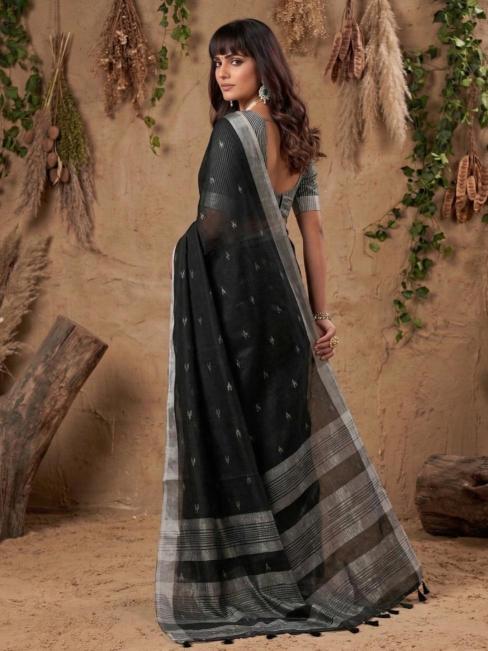 RITIKA by SHREE SHYAM FASHION fancy designer Soft LINEN COTTON SOFT fabric saree wholesale with Fancy latkan