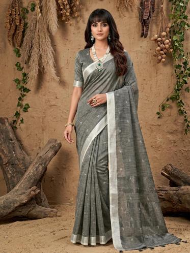 RITIKA by SHREE SHYAM FASHION fancy designer Soft LINEN COTTON SOFT fabric saree wholesale with Fancy latkan