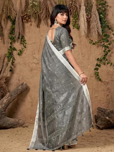 RITIKA by SHREE SHYAM FASHION fancy designer Soft LINEN COTTON SOFT fabric saree wholesale with Fancy latkan