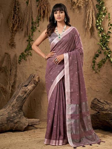 RITIKA by SHREE SHYAM FASHION fancy designer Soft LINEN COTTON SOFT fabric saree wholesale with Fancy latkan