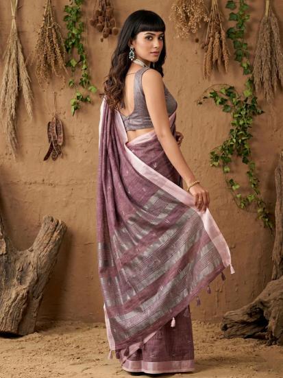 RITIKA by SHREE SHYAM FASHION fancy designer Soft LINEN COTTON SOFT fabric saree wholesale with Fancy latkan