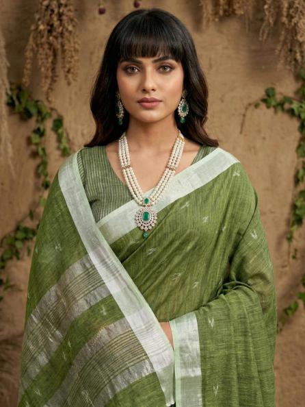 RITIKA by SHREE SHYAM FASHION fancy designer Soft LINEN COTTON SOFT fabric saree wholesale with Fancy latkan