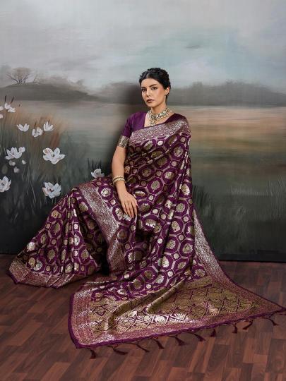 RAJWADA SILK VOL 2 by SHREE SHYAM FASHION fancy designer Soft SILK BLEND fabric saree wholesale with Fancy latkan