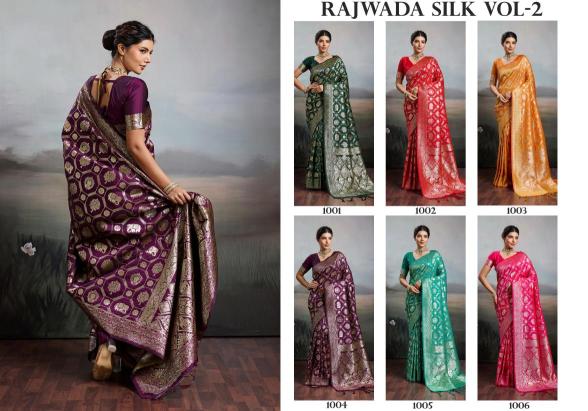 RAJWADA SILK VOL 2 by SHREE SHYAM FASHION fancy designer Soft SILK BLEND fabric saree wholesale with Fancy latkan