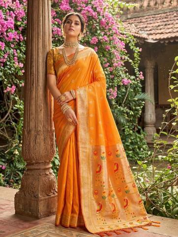 Parampara by SHREE SHYAM FASHION fancy designer Paithani SOFT Silk fabric saree wholesale with Fancy latkan