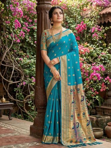 Parampara by SHREE SHYAM FASHION fancy designer Paithani SOFT Silk fabric saree wholesale with Fancy latkan