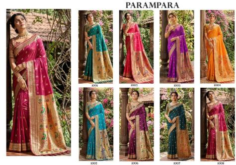 Parampara by SHREE SHYAM FASHION fancy designer Paithani SOFT Silk fabric saree wholesale with Fancy latkan
