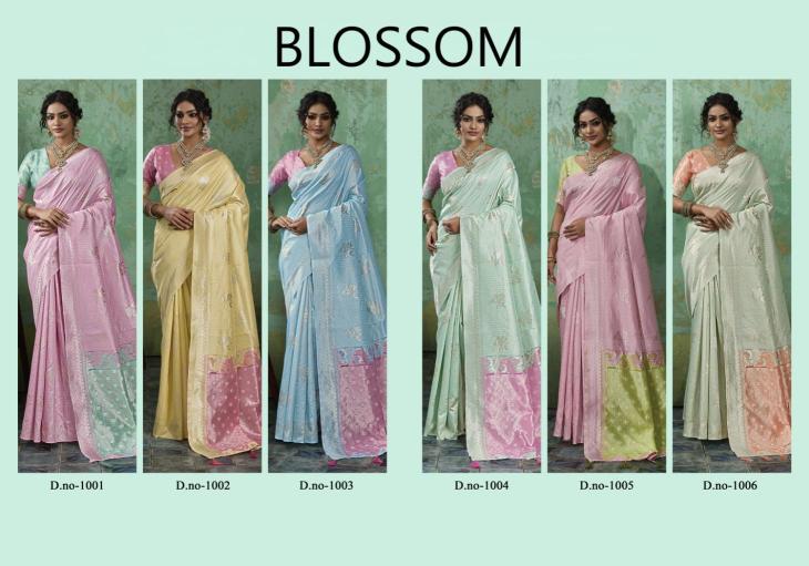 BLOSSOM by SHREE SHYAM FASHION fancy designer Soft LINEN COTTON fabric saree wholesale with Fancy latkan